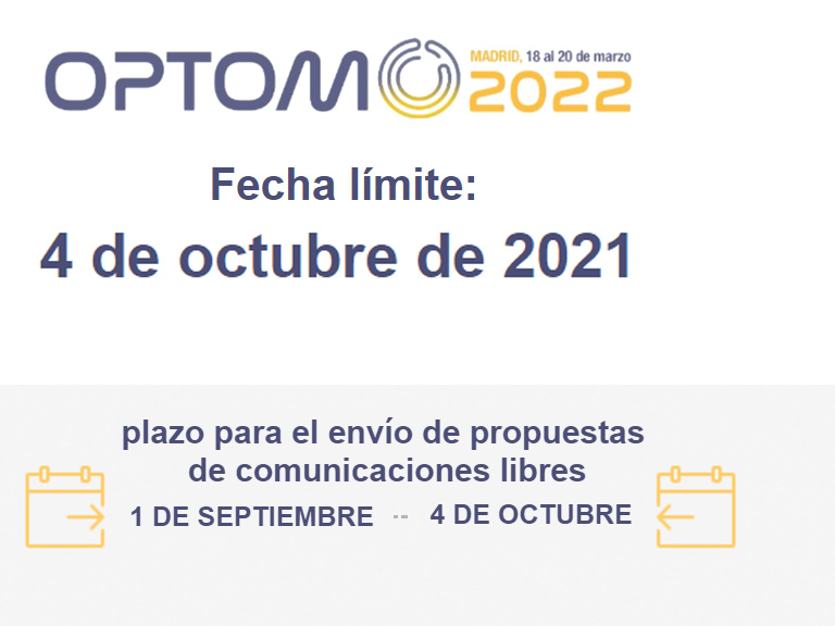 OPTOM 2022 Envío propuestas comunicaciones libres